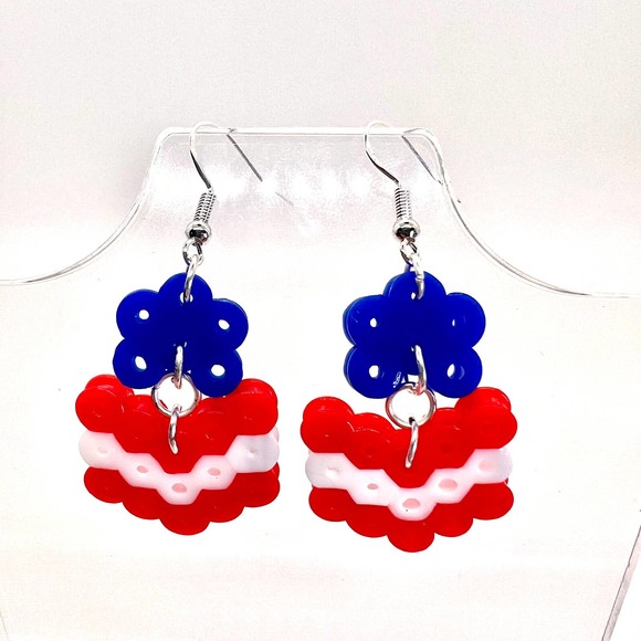USA Earrings - 4th of July Earrings - American Flag Earrings - Patriotic Earring - Picture 1 of 5